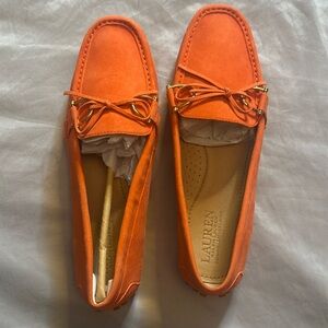 Ralph Lauren women’s Orange Suede Loafer